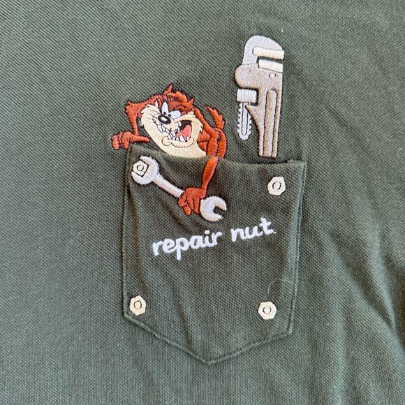 Vtg 1990s Warner Bros Studio Store “Repair Nut” Looney Tunes Taz Tee XL - Picture 3 of 9